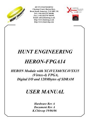 HUNT ENGINEERING HERON-FPGA14 USER MANUAL