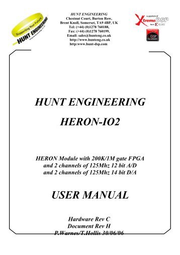 HUNT ENGINEERING HERON-IO2 USER MANUAL