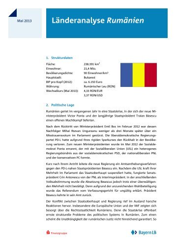 Länderanalyse Rumänien - Bayerische Landesbank