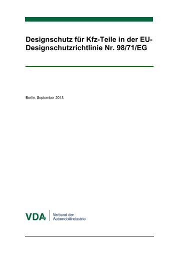 VDA-Stellungnahme Eurodesign 2013 - beim VDA