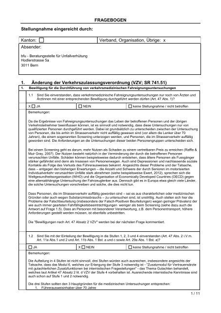 bfu-Stellungnahme vom 12. Juli 2013 zum zweiten ...