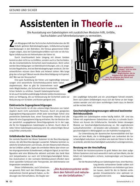 SicherheitsProfi 4/2012 - Berufsgenossenschaft für Transport und ...