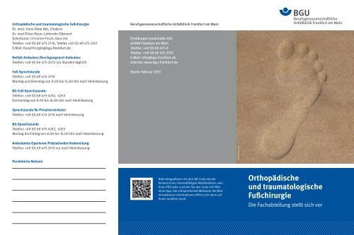 Orthopädische und traumatologische Fußchirurgie