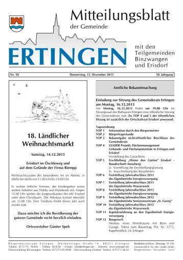 Ausgabe 50 vom 12.12.2013 - Ertingen