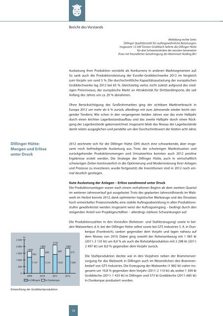 Geschäftsbericht Dillinger Hütte (2012) - Dillinger Hütte GTS