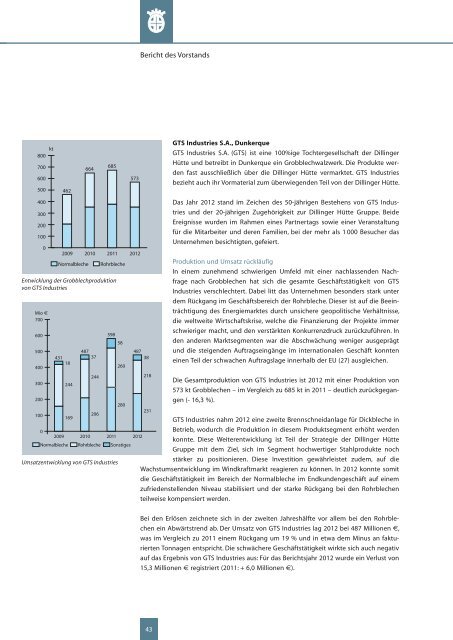 Geschäftsbericht Dillinger Hütte (2012) - Dillinger Hütte GTS