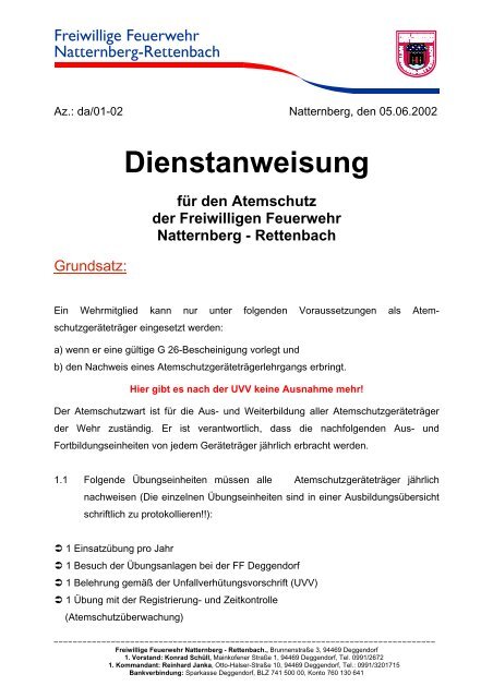 Dienstanweisung Atemschutz - Freiwillige Feuerwehr Natternberg ...