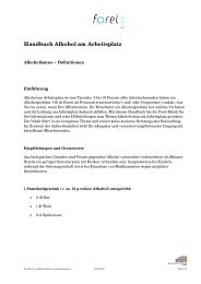 Handbuch "Alkohol am Arbeitsplatz" - Forel Klinik