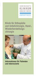Orthopädie und Unfallchirurgie, Hand-, Wiederherstellungschirurgie