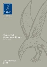 2009 - Hunter Hall Investment Management