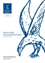 Hunter Hall International Limited Annual Report