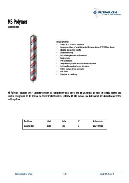 Montagekatalog 2013 [Qualität montieren.]