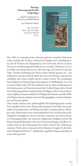 catalogue of new publications - Herzog August Bibliothek Wolfenbüttel