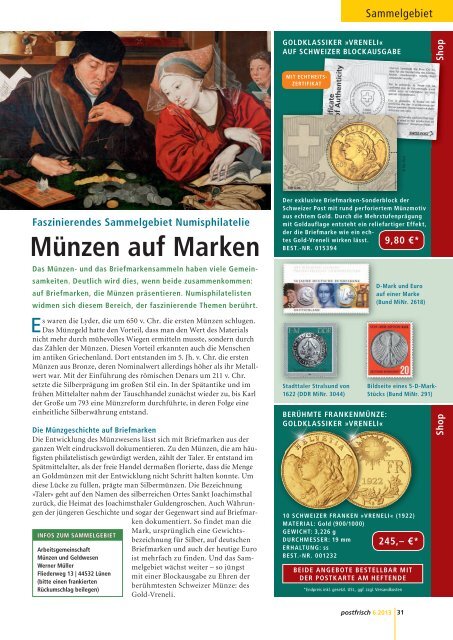 November | Dezember 2013 - Deutsche Post - Philatelie