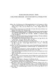 Bibliographie der Solothurner Geschichtsliteratur 1960