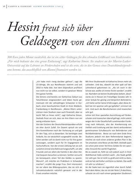 alumni halenses 1/2013 - Martin-Luther-Universität Halle-Wittenberg