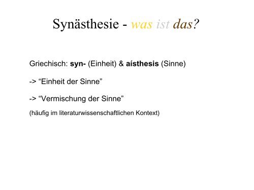 Synästhesie