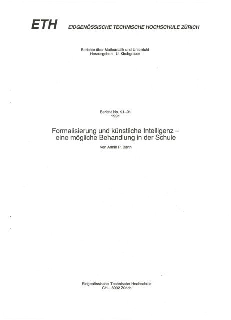 Formalisierung und künstliche Intelligenz - eine mögliche ...