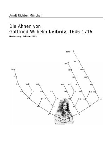 Die Ahnen von Gottfried Wilhelm Leibniz - GeneTalogie Arndt Richter