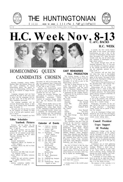 Nov. 14,1954 - Huntington University