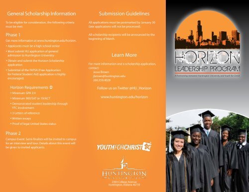 Horizon Scholarship brochure - Huntington University