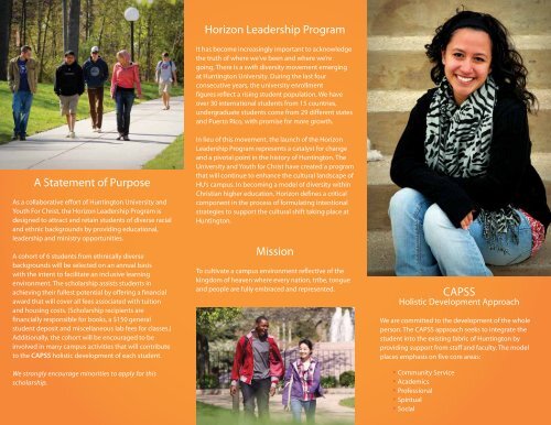 Horizon Scholarship brochure - Huntington University