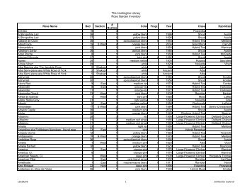 The Huntington Library Rose Garden Inventory