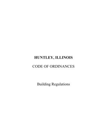 Building Regulations - Village of Huntley