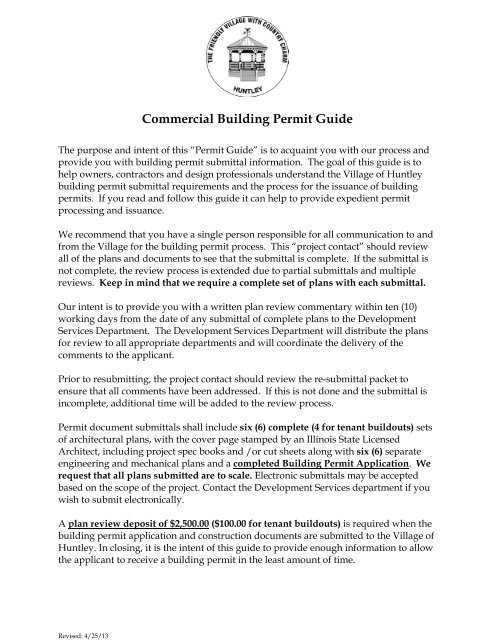 Commercial Building Permit Guide - Village of Huntley