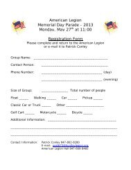 Registration Form American Legion Memorial Day Parade - 2013 ...