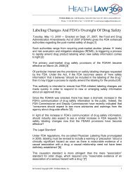 Labeling Changes and FDA's Oversight of Drug Safety, Health Law ...