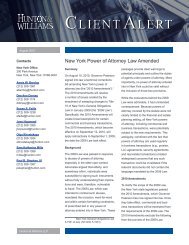 New York Power of Attorney Law Amended - Hunton & Williams