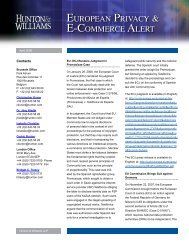 European Privacy & E-Commerce Alert April 2008 - Hunton & Williams