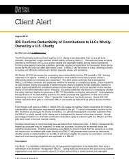 IRS Confirms Deductibility of Contributions to LLCs Wholly - Hunton ...