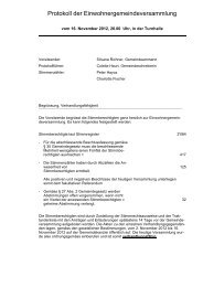 Protokoll der Einwohnergemeindeversammlung - Hunzenschwil