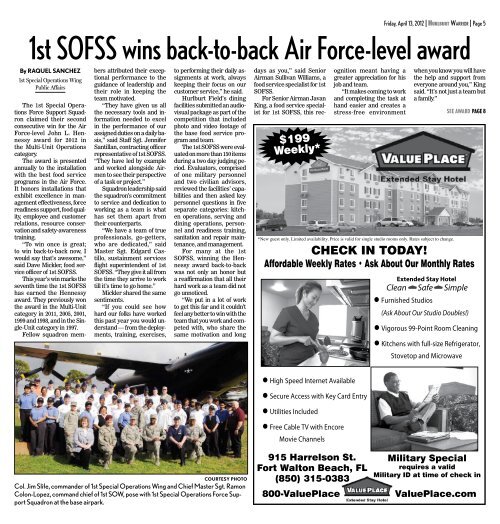 1st SoFSS wins hennessy award - Hurlburt Warrior