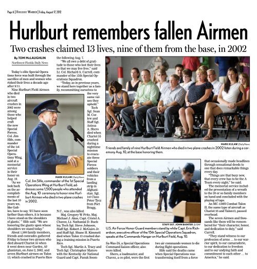 Hurlburt remembers fallen airmen Page 6 - Hurlburt Warrior