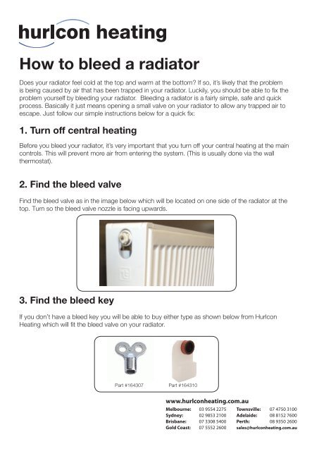 How to bleed a radiator.pdf - Hurlcon Heating
