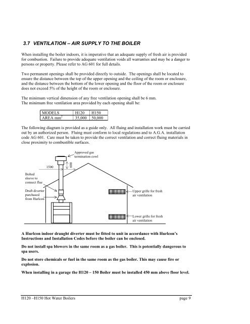 Hurlcon Gas Fired Hot Water Boiler H120 & H150 ... - Hurlcon Heating