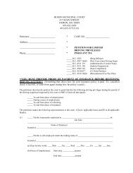 Request for Driving Privileges Form - City of Huron Ohio