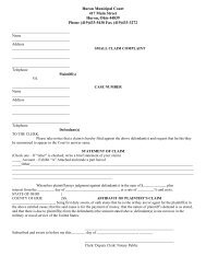 Small Claims Complaint Form - City of Huron Ohio