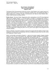 City Of Huron South Dakota City Commission Meeting November 5