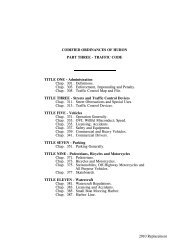 codified ordinances of huron part three â traffic code - City of Huron ...