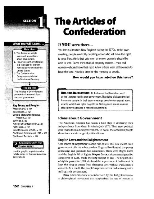 articles of confederation critical thinking questions