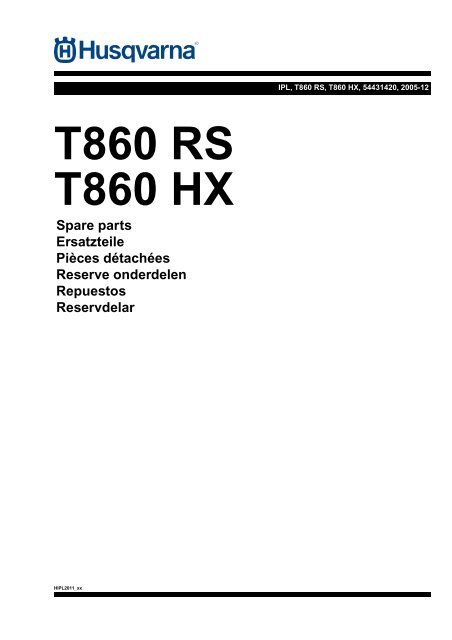 IPL, T860 RS, T860 HX, 54431420, 2005-12 - Husqvarna