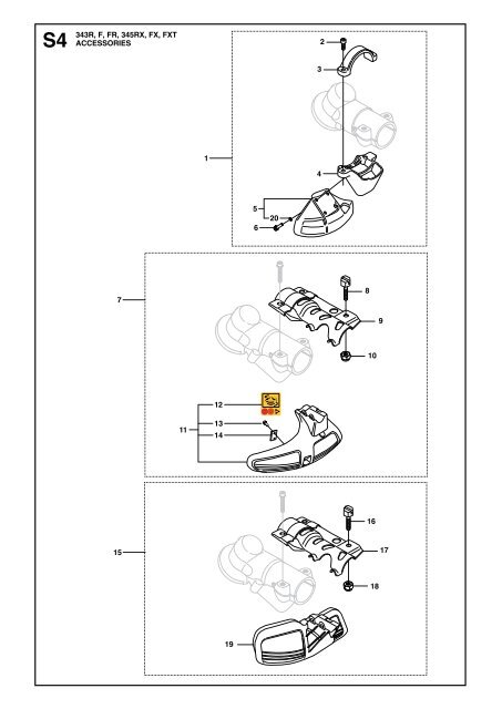 IPL, 343 R, 345 RX, 343 F, 343 FR, 345 FX, 345 FXT ... - Husqvarna