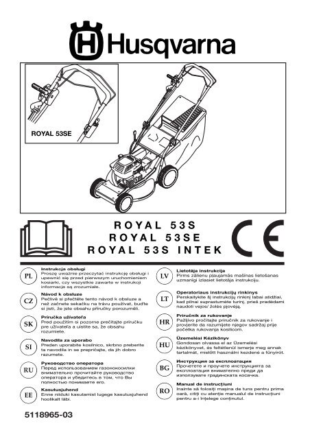 OM, Royal 53 S, Royal 53 SE, Royal 53 S Intek, 2003 ... - Husqvarna