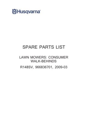 IPL, R148 SV, 966836701, 2009-03, Lawn Mower - Husqvarna