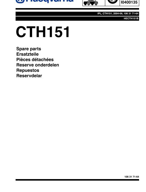 IPL, CTH151, HECTH151B, 2004-06, Tractor - Husqvarna