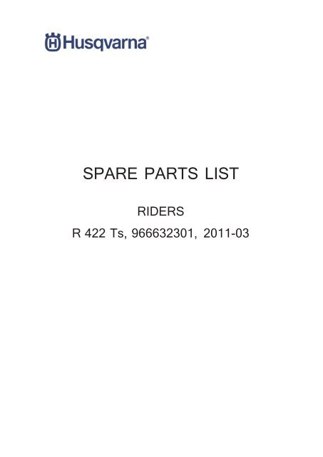 SPARE PARTS LIST - Husqvarna